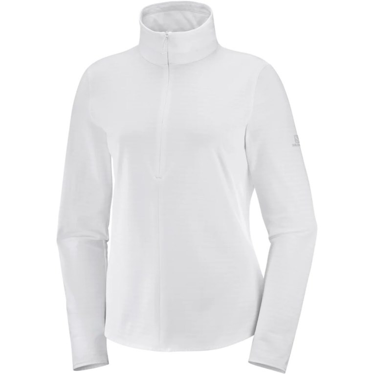 Dámské Bundy Salomon Essential Lightwarm Half Zip Bílé | CZ 43XLTGS